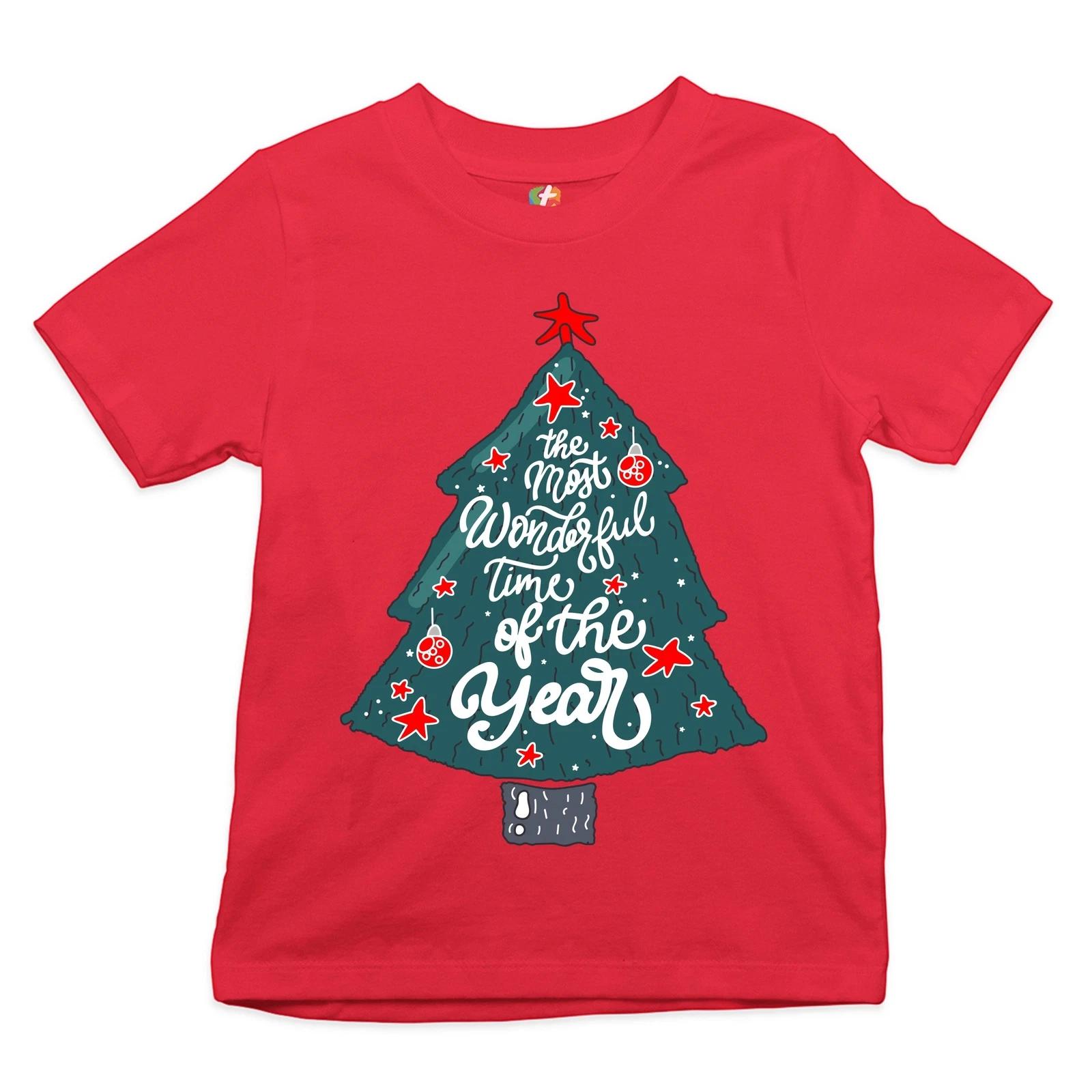 The Most Wonderful Time of the Year Youth kids boys T-Shirt Christmas Tree Xmas Kids 140