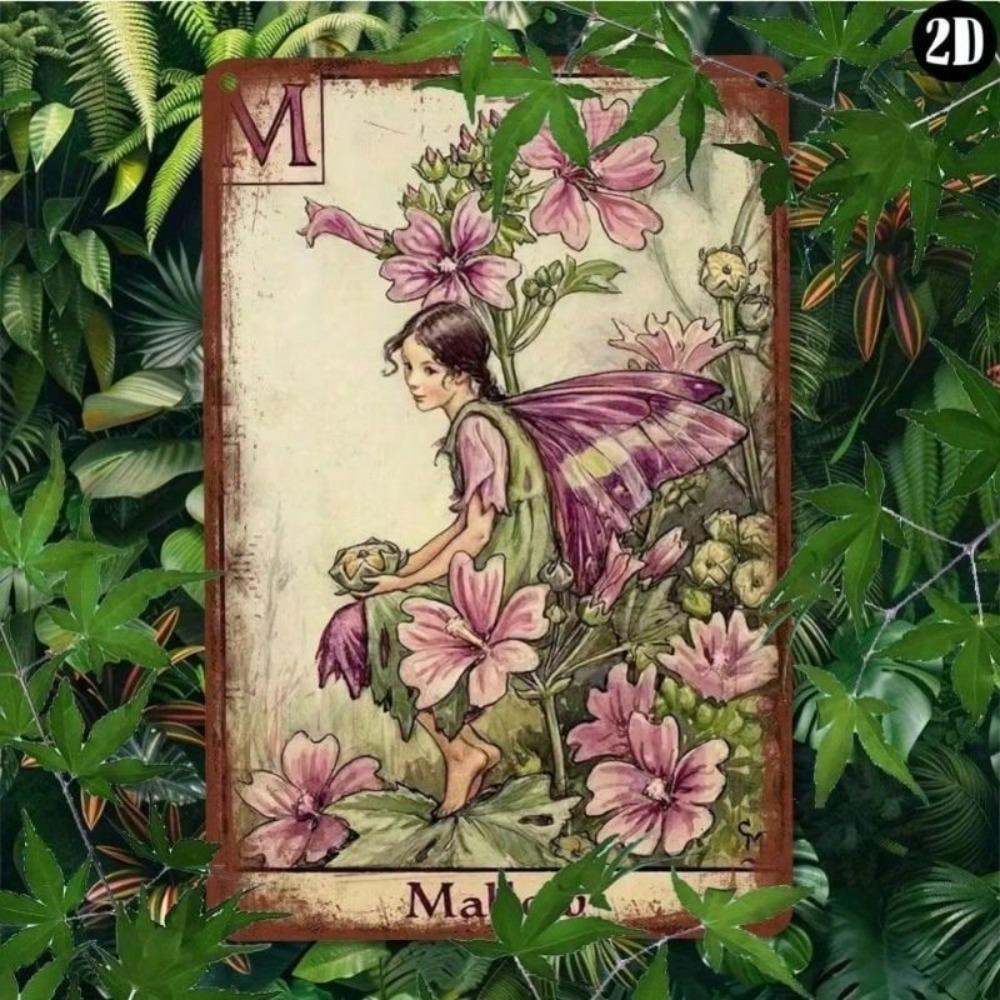 Vintage Metal Tin Sign Fairy Wall Decor 8x12 Inch Retro Poster for Cafe Bar Home Kitchen