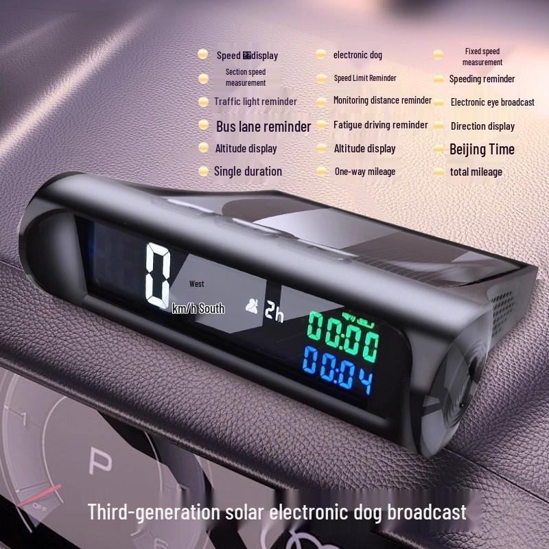 2025 Beidou Wireless Radar HUD: In-Car Electronic Speed Warning Display чёрный