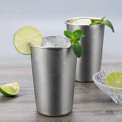 350/500ml Camping Tumbler Pint Portable 304 Stainless Steel Beer Cup Metal Drinking Mug