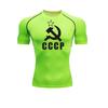 Fashion Tight T-Shirt Sports Men's T-Shirt Compression Rash Gard Round Neck Running High Elasticity Summer Short Sleeve Sweat Absorbing Tight Fit