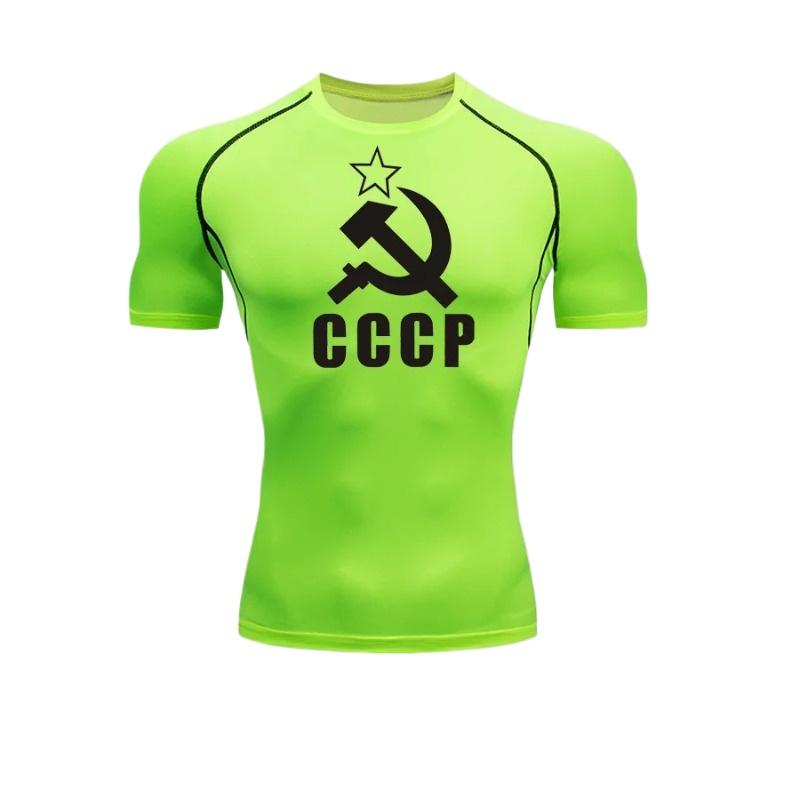 Fashion Tight T-Shirt Sports Men's T-Shirt Compression Rash Gard Round Neck Running High Elasticity Summer Short Sleeve Sweat Absorbing Tight Fit