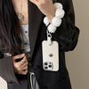 For IPhone17promax Phone Case Plush Hand Cord Camellia for Apple 16plus Silicone Protective Case