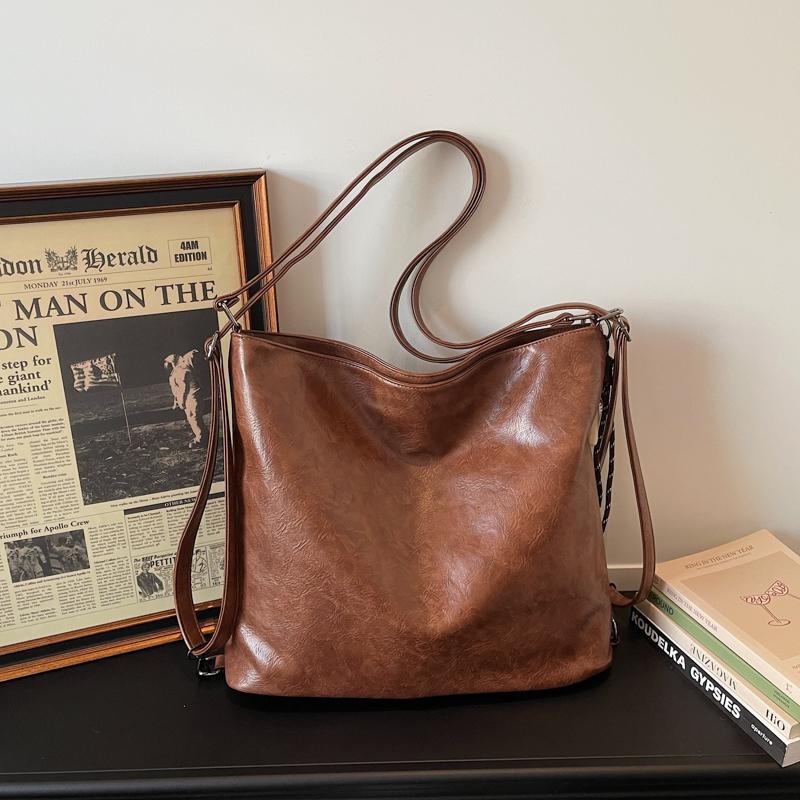 Leather Hobo Bag Women's Fashion Shoulder Tote with Dual Zip Pockets and Adjustable Strap