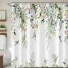 Red Floral Blossom Shower Curtain for Bathroom Plum Asian Japanese Cherry Blossoming Weeping Flower Bathtub Decor Waterproof