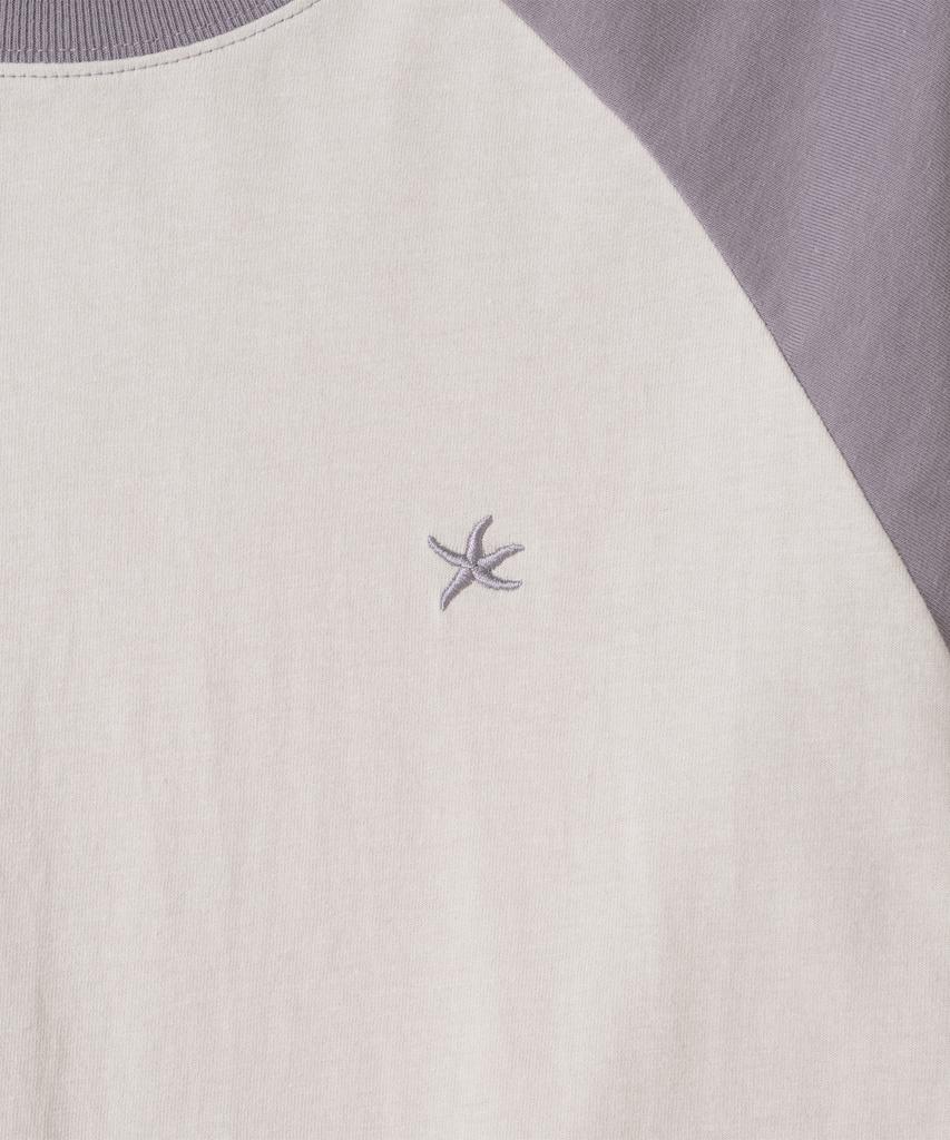 THE COLDEST MOMENT Tcm Mini Logo Raglan Long Sleeve (Beige/Purple)