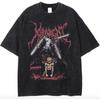 Kettensägenmann Power Blutdämon Anime T-Shirt 2026 Sommer Vintage Gewaschen Unisex Baumwolle Lockere Passform Kurzarm Streetwear Grafik