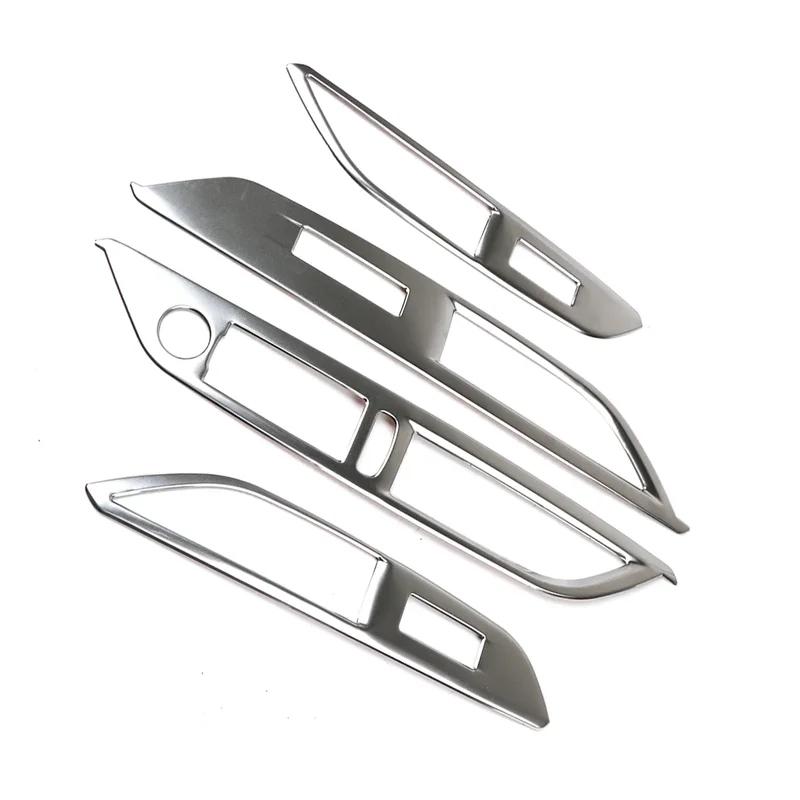 4pcs Stainless Steel Car Window Lift Switch Control Panel Frame Cover Trim for Peugeot 3008 GT 5008 GT 2017 2018 Car Accessories