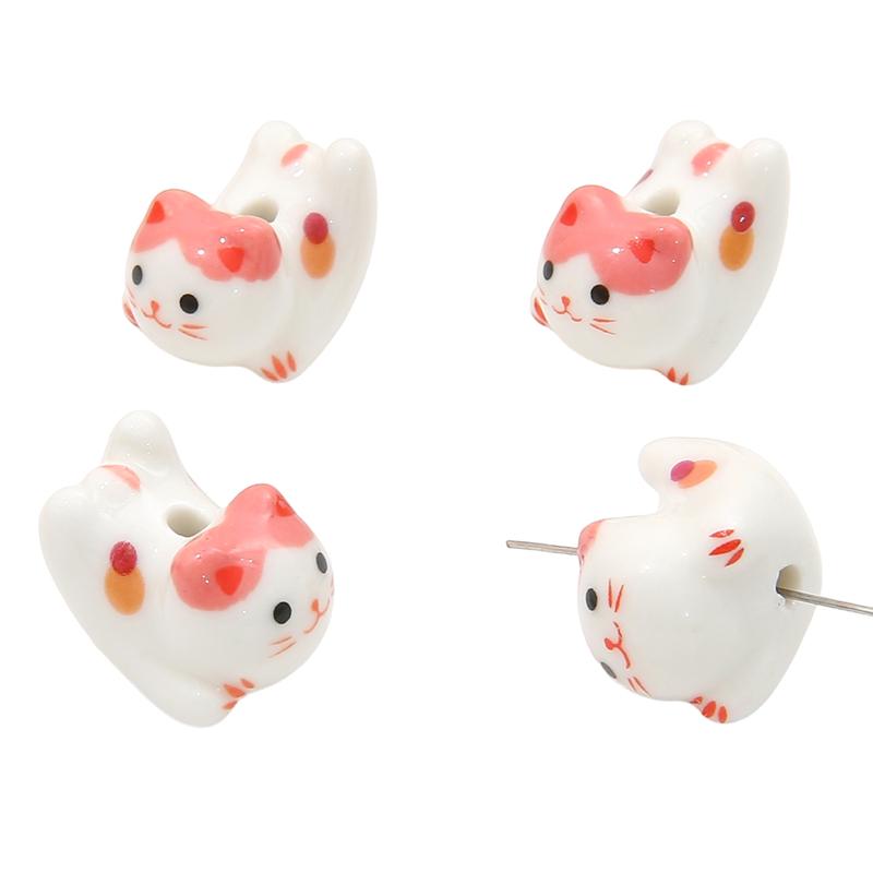 Ceramic Vertical Hole Hand-painted Beads Loose Spacer Charms for DIY Bracelet Necklace Jewelry Making Accessories