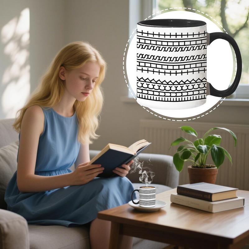 Ceramic Cup Microwave-Safe Coffee Mug Drinking Cup Desktop Ornament for School Study Living Room Daily Use Birthday Kitchen Home
