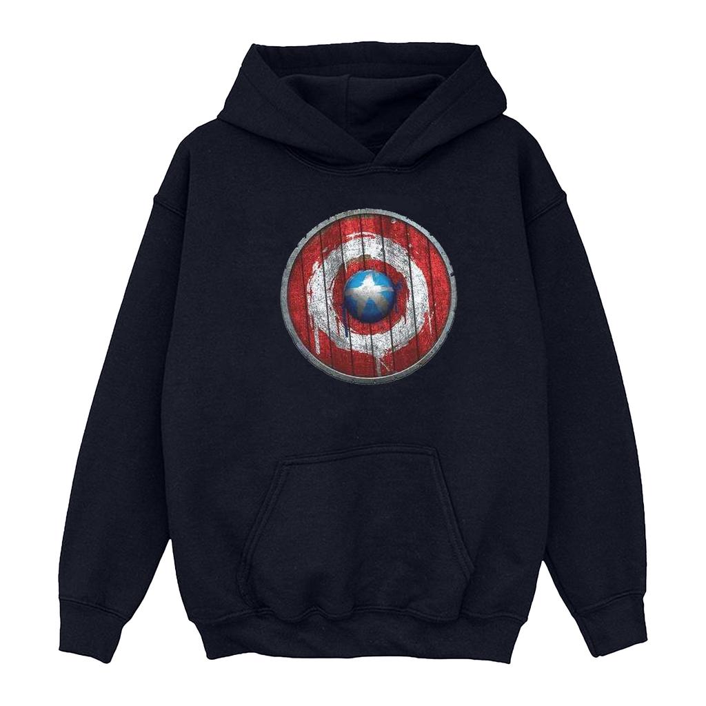 Marvel Mens Captain America Wooden Shield Hoodie
