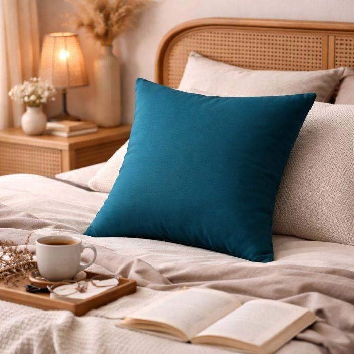 Coussin polyester uni 40 x 40 cm Pop color canard