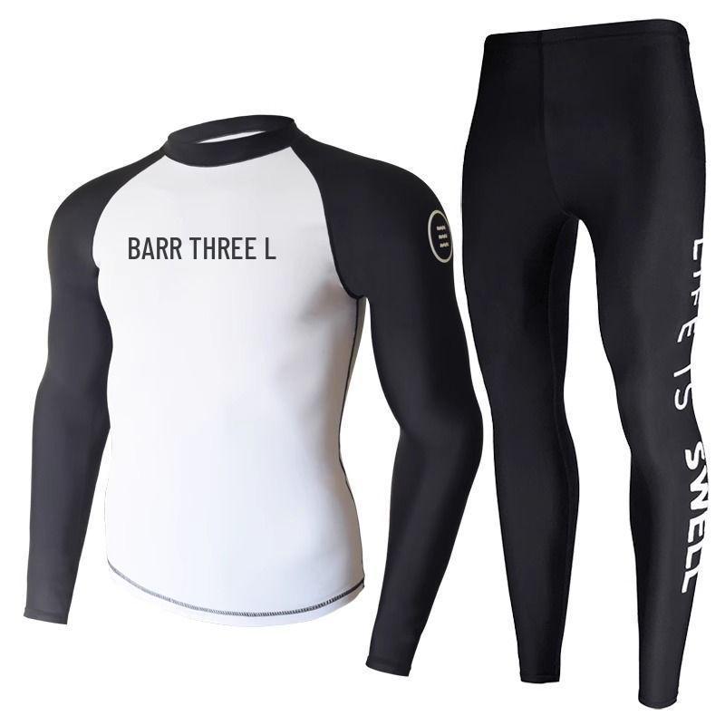 Korean Men's Long Sleeve Quick-Dry Diving Suit: Jellyfish-Proof Snorkeling & Surfing Set.