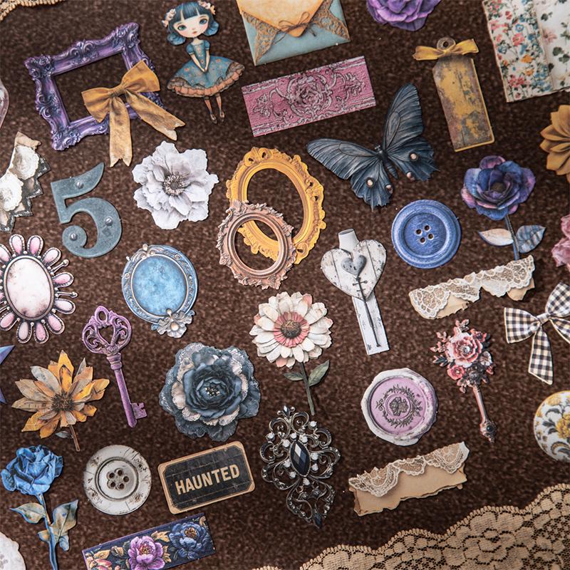 Journal GO 30pcs Vintage Memories Decorative Sticker Scrapbooking Label Diary Stationery Retro Frame Memoirs Card Art Stickers