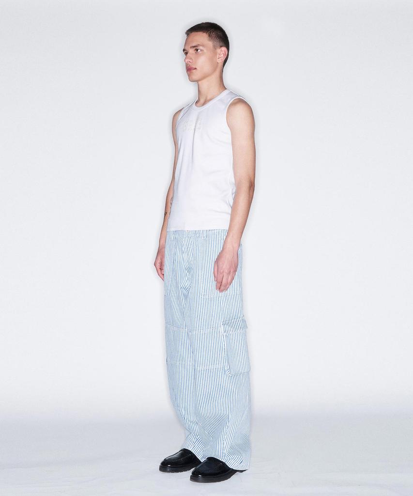 Peulomaleul Wide Fatigue Denim Pants / Stripe