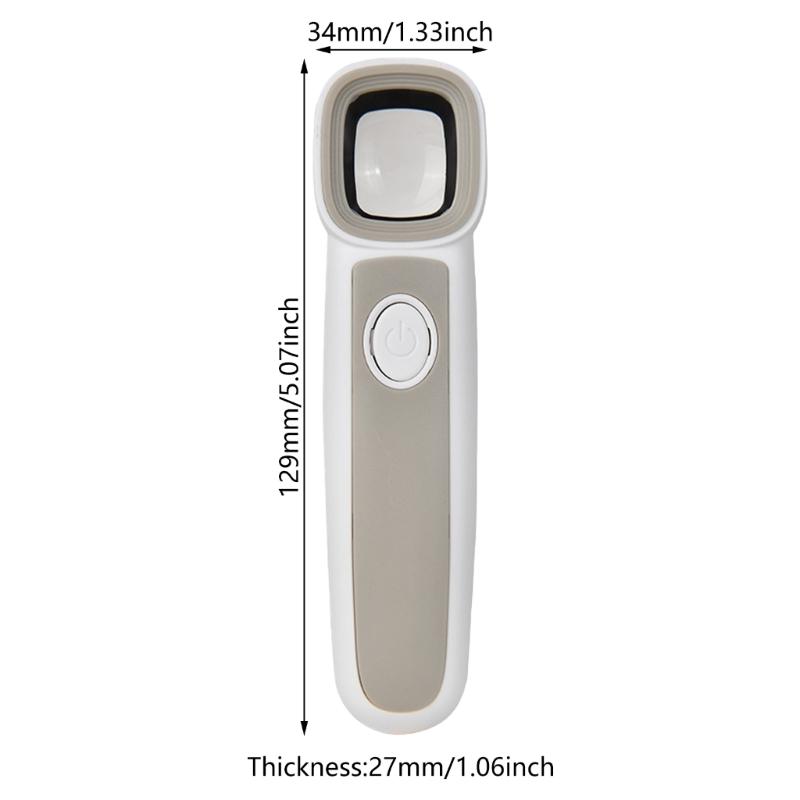 Handheld Magnifying Glass with LED High Power Lens Illuminates Reading Magnifier with 3 LEDs for Senior & Hobbyists