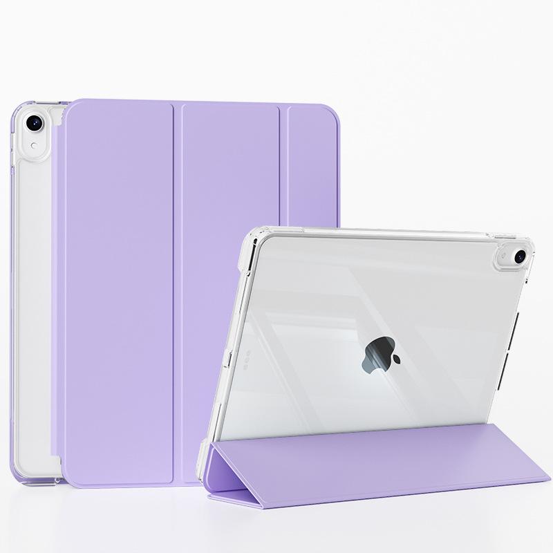 Compatible with 2025 IPad Tablet Case, 10 Pro, 11-inch, Tri-fold Crystal Clear Acrylic IPad Case with Pen Slot
