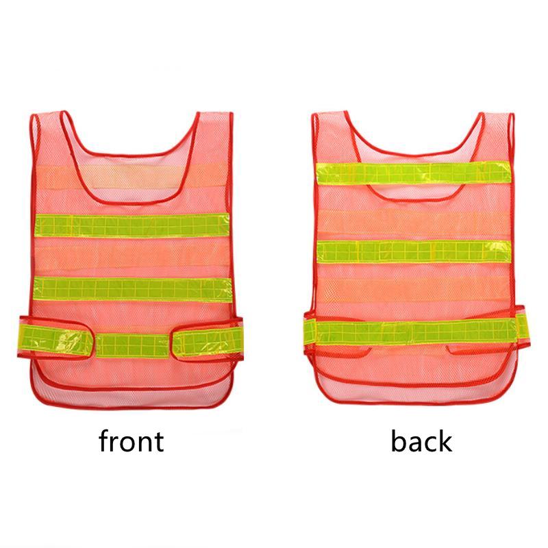 RTS High Visibility Reflective Safety Vest Orange Red Breathable Mesh Cloth Adjustable Size Customized Logo Cheap Vest (as the picture,Polyester&S3)