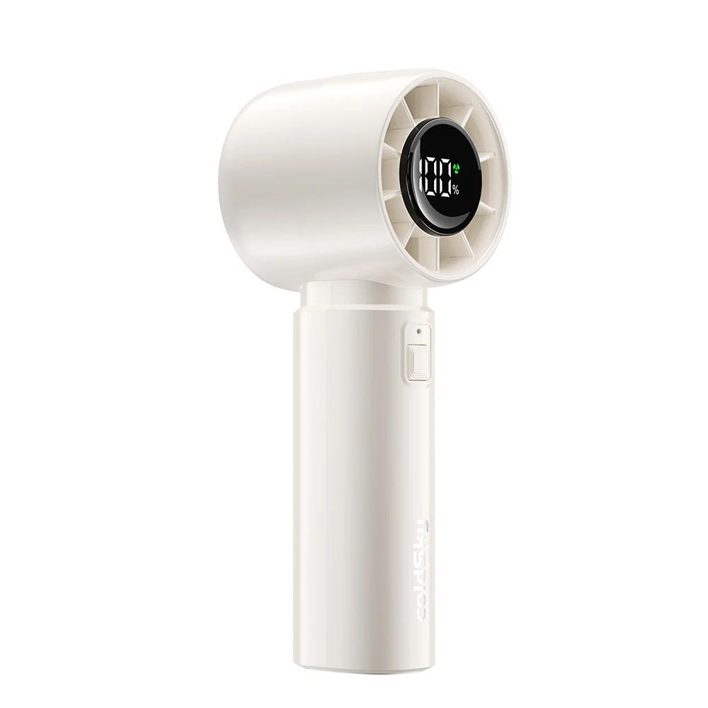 Handheld Mini Fan 4000mAh Battery Portable Rechargeable Fan with LED Display 5 Speed Turbo Fan for Beach Travel Vacation