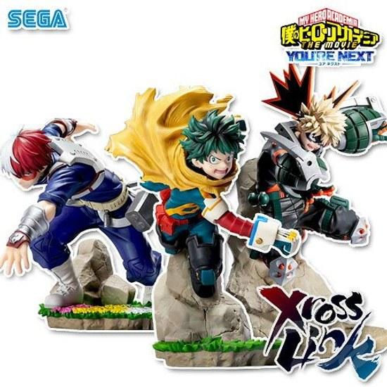 My Hero Academia MOVIE Your Next XrossLink Figure Set 3 Midoriya Izuku Bakugo Katsuki Todoroki Shoto Prize Sega