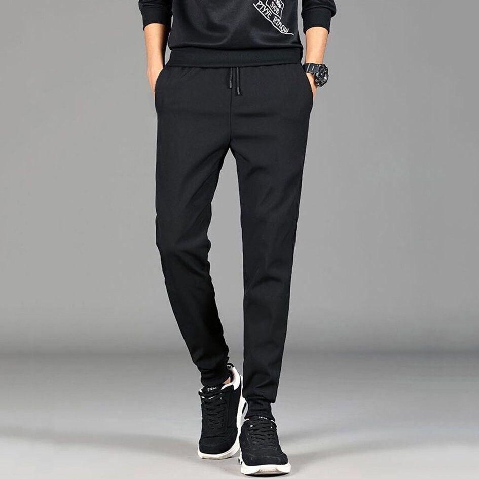 

2021 Men s Casual Black Cuffed Slim Fit Pants - Spring/Summer 4XL