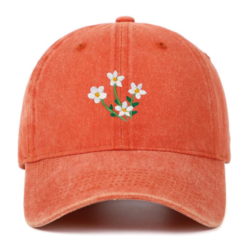 Floral Embroidered Baseball Cap With Curved Brim For Casual Style
