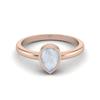0,75 Quilates Forma de Pera Pedra da Lua Prata Esterlina 925 Rose Vermeil Solitário Anéis de Noivado Femininos