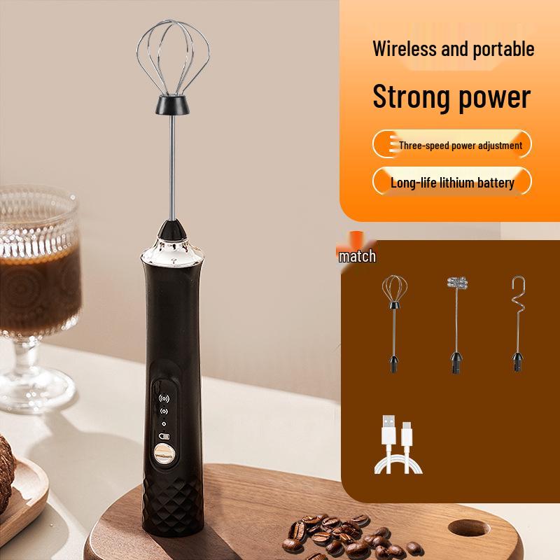 Stylish Electric Handheld Milk Frother & Mixer for Coffee and Eggs
