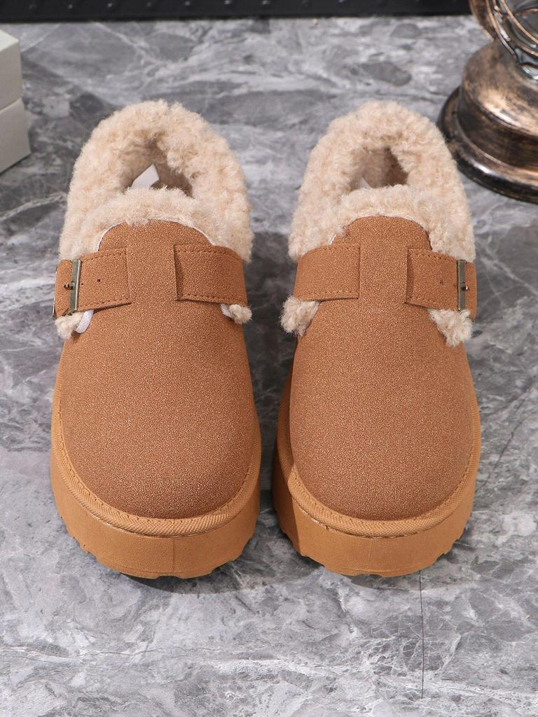 Women's Retro Snow Boots Fleece-lined Moccasins, 2025 Thick-soled Slip-on Winter Shoes.