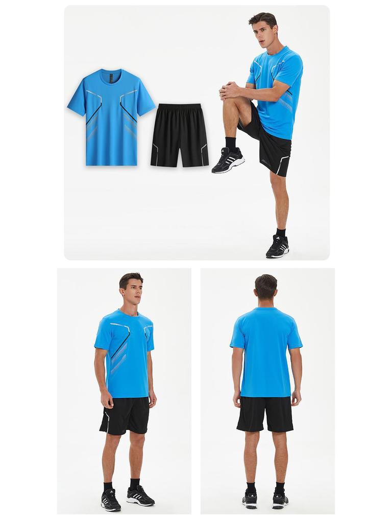 Men's Quick-Dry Breathable Summer Sports Set - Casual Running T-Shirt & Shorts