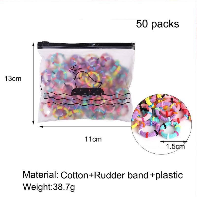 100Pcs/bag High Elasticity Hair Rope Candy Color Bamboo Joint Hair Ring for Kids Girls