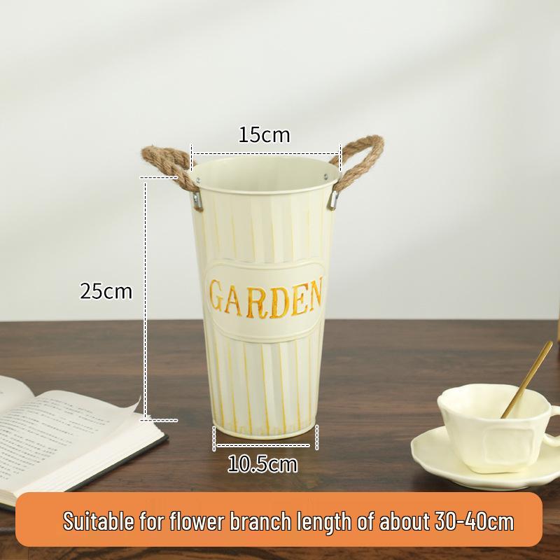American Galvanized Iron Flower Arrangement Bucket for Home Decor