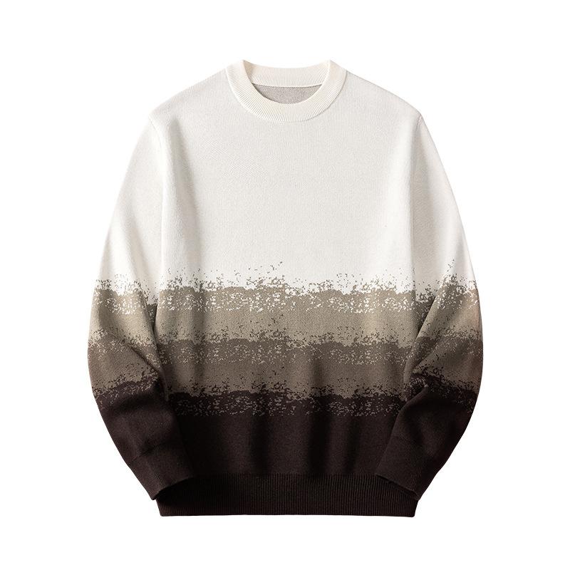 Autumn and Winter Inner Sweater Solid Color High-end Crew Neck Sweater Loose Trend Casual Men's Knitted Sweater