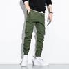 Men's Cotton Cargo Pants Plus Size Sports Drawstring Cargo Pants Fashion Casual Men's Jogging Pants