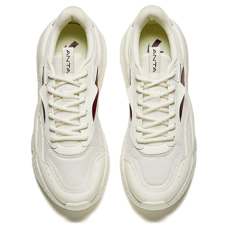 New Anta Life Collection Shock Absorbers Slip Resistant Low top Casual Shoes Men's White Red 912428823-4
