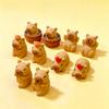 10Pcs Kawaii Frosted Capybara Resin Miniatures Tiny Animal Figurines for DIY Accessories Home & Auto Ornament