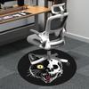 1pc Cat Skull Office Round Area Rug, Indoor Mat Suitable ForOffice, Under Office Chairs Bedroom Living Room Home Decor, Room Deco u69