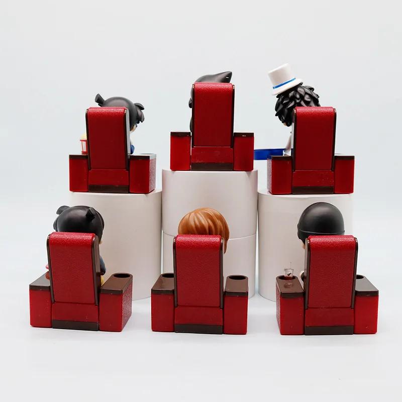 6pcs/set Anime Detective Conan Cinema Scene kawaii Action Figure PVC Model statue Toys doll Desk Decor Collectible Gifts