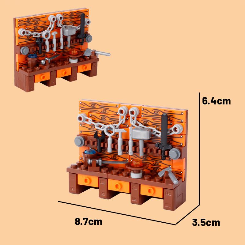 MOC Medieval Castle Building Blocks Set House Bedroom Table Furniture Kitchen Knight Witch Wizard Halloween Skeleton Brick Toys
