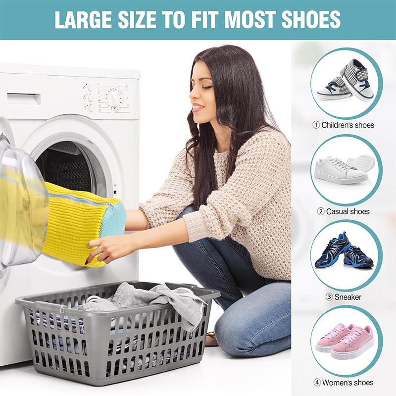 Shoe Washing Bag Washing Machine Laundry Bags Microfiber Closure Shoes Cleaning Bag Shoes Laundry Net Fluffy Fibers Sneaker