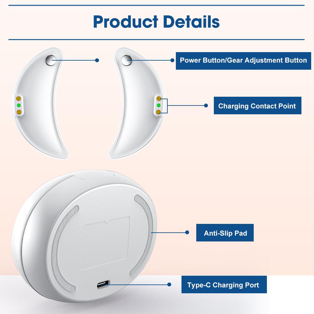 Eye Massager Red Light Hot Compress EMS Microcurrent Eye Instrument Lightens Dark Circles and Relieves Eye Fatigue