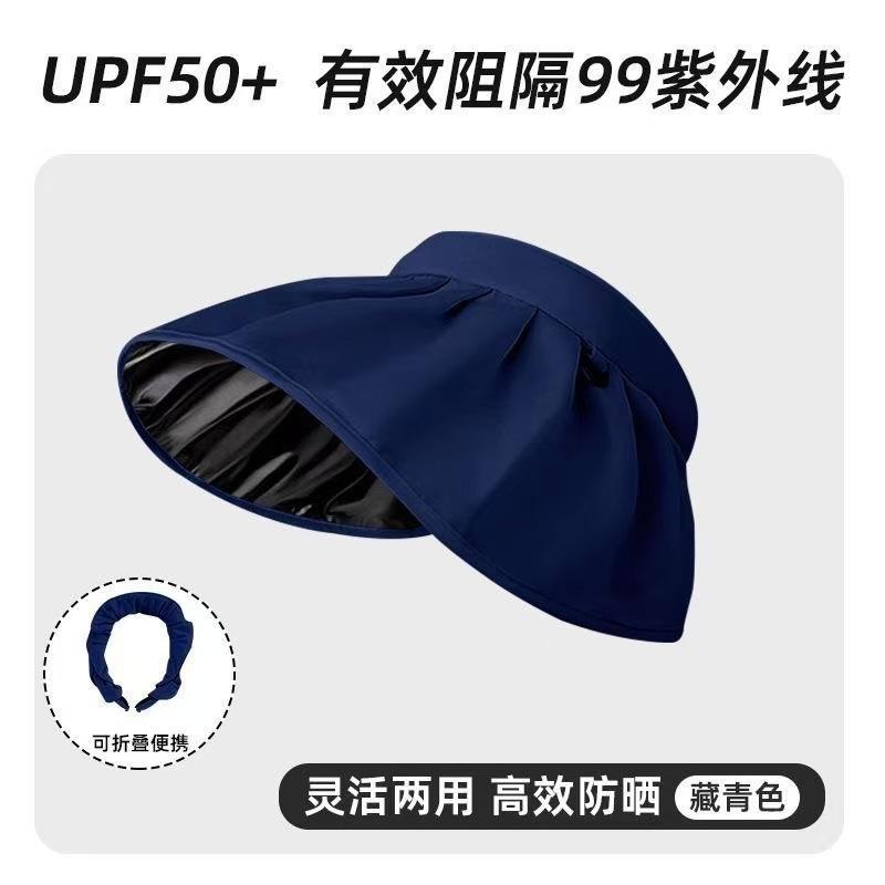 Sunscreen Hat Women's UV Protection Sun Hat Foldable Vinyl Bucket Hat Face Covering Seaside Large Brim Sun Hat