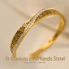 Electroplated Gold Petal Titanium Steel Bracelet for Women - Non-Fading, High-End Jewelry