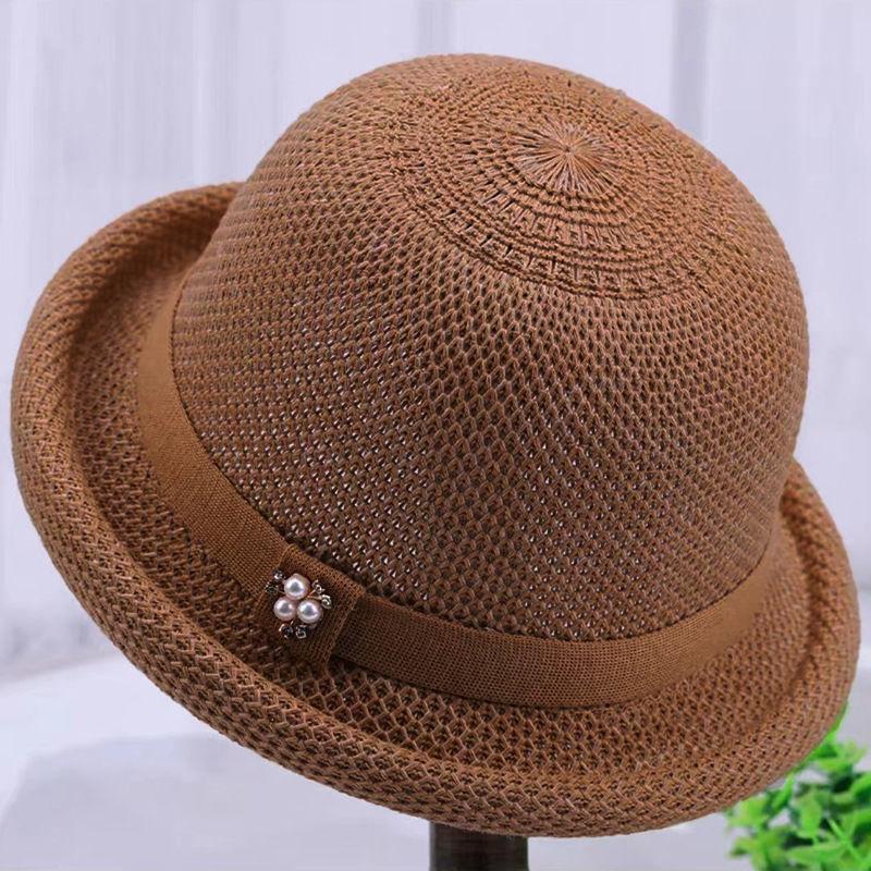 Summer Hat Women's Sunshade Hat Lightweight Breathable Knitted Dome Bowl Hat Women