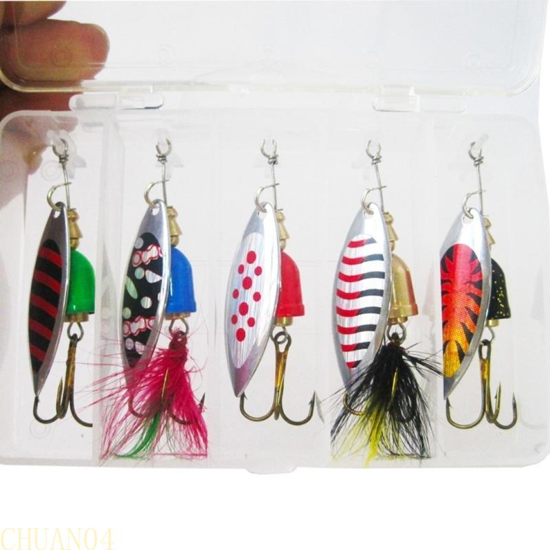 A1A2 5Pcs Fishing Spoons Lures Sequins Baits Casting Fish Lures Baits Fishing Lures