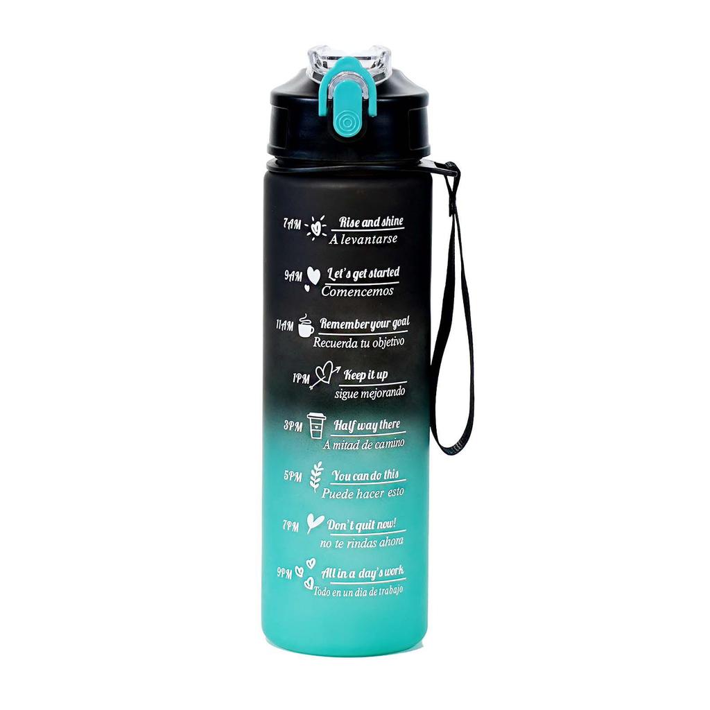 Gradient Color 800ml Sports Water Bottle with Pop-up Lid and Straw