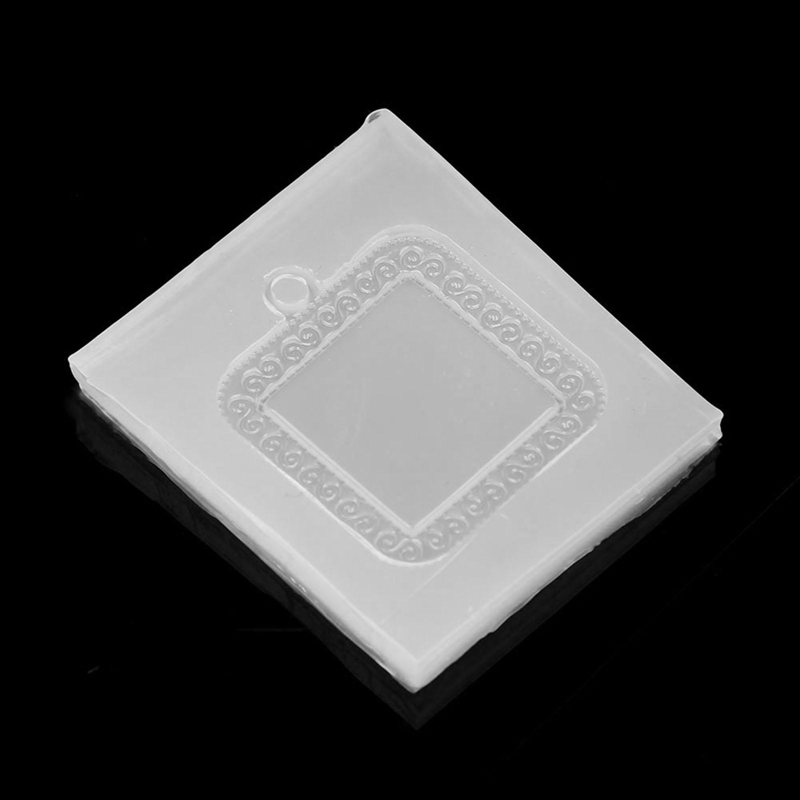 

4pcs Silicone Molds Epoxy Resin Mold Oval SquareShape Pendant Making Tool