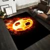 Fiery Soccer Ball Design Carpet for Living Room or Bedroom Decor Suitable for Use As an Anti-slip for Living Room Bedroom Sofas