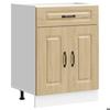 VidaXL Kitchen Cabinet Kalmar Sonoma Oak Engineered Wood, Base Cabinet for Sink, Base Kitchen Cabinet with Drawer, 853490