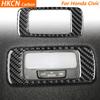 Rear Roof Reading Light Frame Paenl For Honda Civic —2025 Car Accessories Real Carbon Fiber Interior Cover Trim Sticker